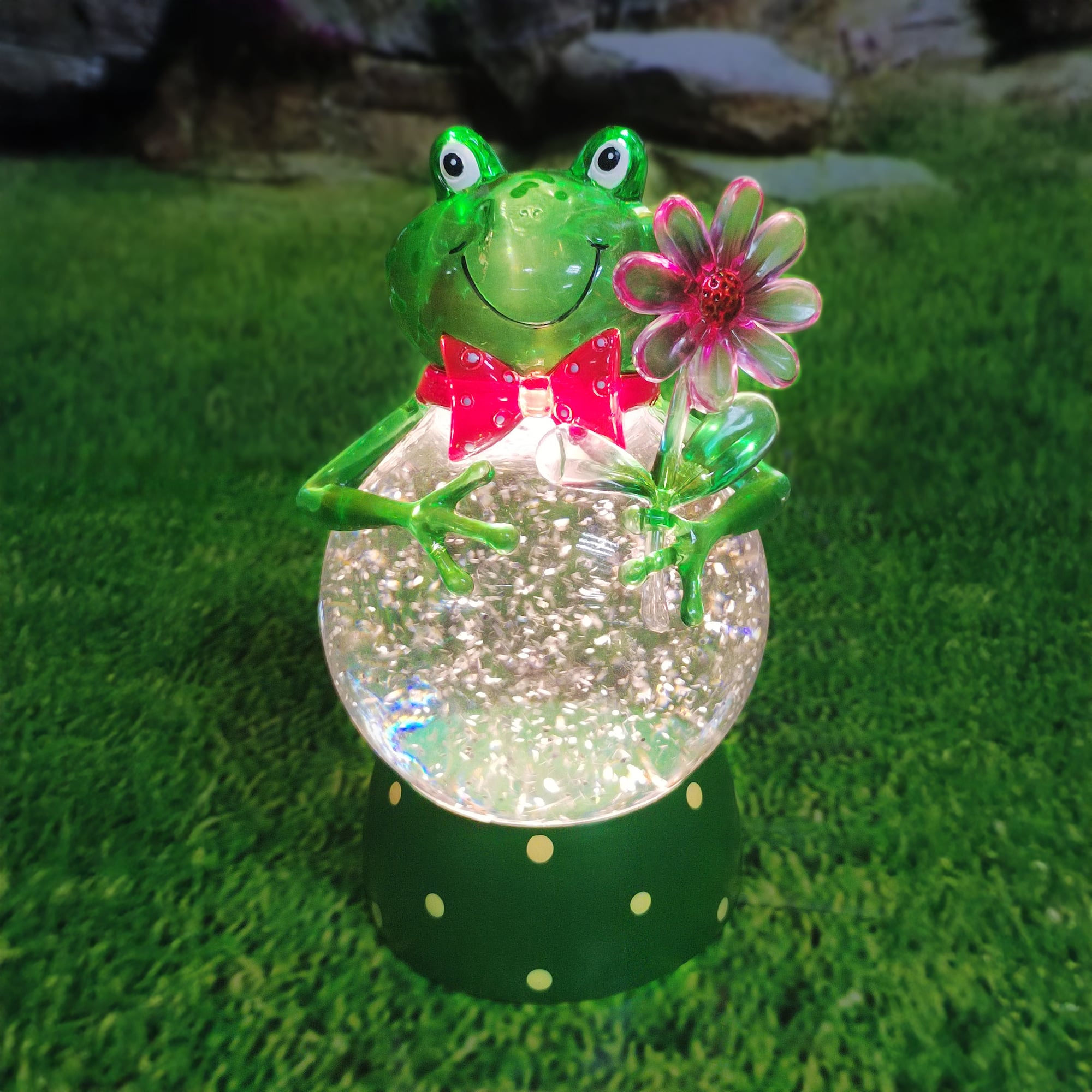 Moments in Time 8.6" Acrylic Frog Lantern Décor